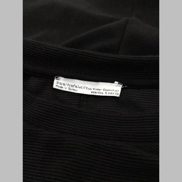 Zara Trafaluc Crew Neck Short Sleeve Mini Dress In Black - Picture 4 of 5